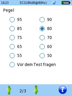 Sentiero Advanced ECochG Einstellungen