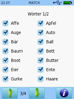 Senti & Sentiero MATCH - Einstellungen 